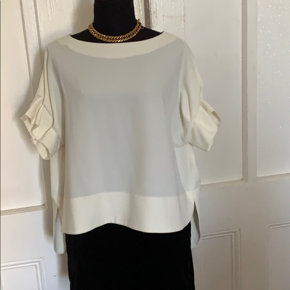 Elegant poly crepe oversized  top (fits XS-XL)